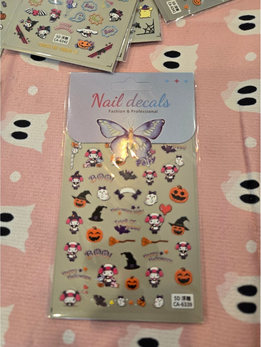 Sanrio Characters pumpkin nail decals